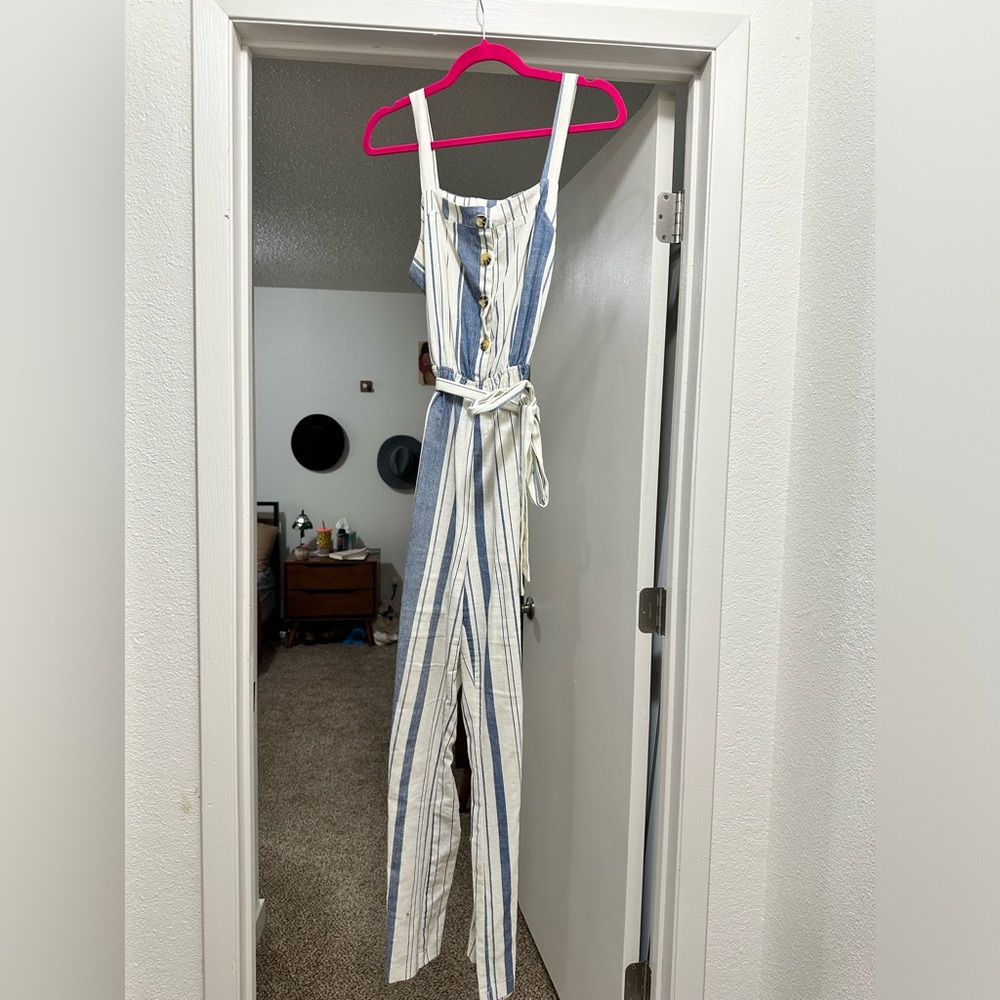 CHARLOTTE RUSSE Pinstripe Long Pants Jumpsuit